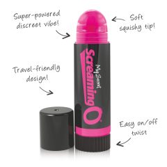   My Secret Screaming O Vibrating Lip Balm - vibrátor ve tvaru rtěnky (pink-černý)