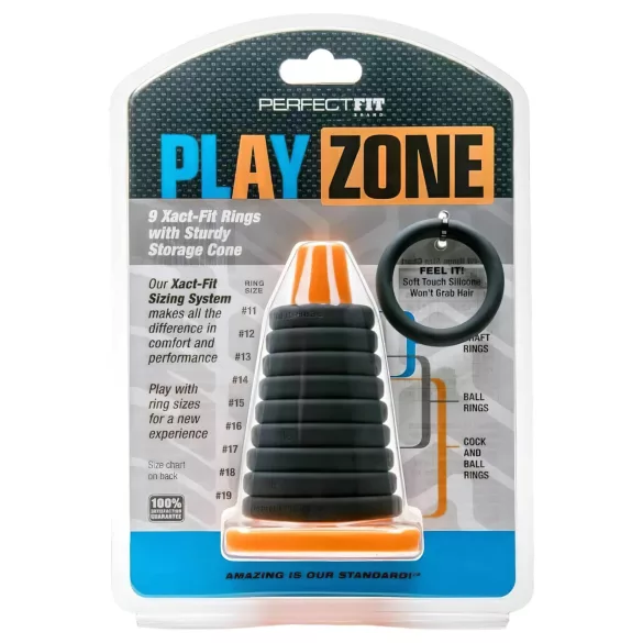 Perfect Fit - Play Zone - sada kroužků a prodlužovačů na penis (9dílná)