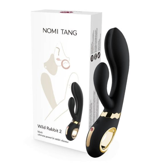 Nomi Tang Wild Rabbit 2 - dobíjecí vibrátor pro bod G s hůlkou (černý)