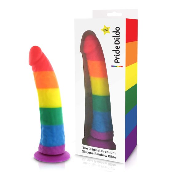 Rainbow Pride - silikonové dildo (duhová barva)