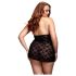 BACI Plus Size - krajkový babydoll s ramínky - černý (XL-XXL)