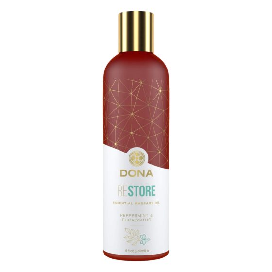 Dona Restore - veganský masážní olej - máta peprná a eukalyptus (120 ml)
