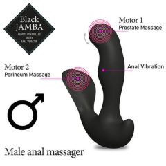   FEELZTOYS Black Jamba - dobíjecí, rádiem řízený, vyhřívaný anální vibrátor (černý)