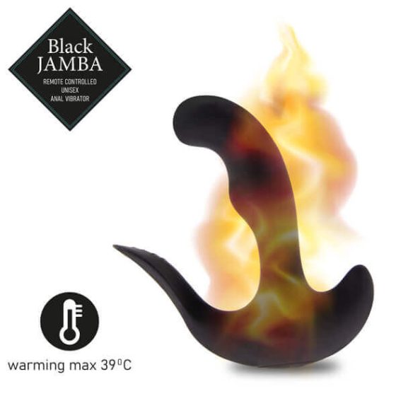 FEELZTOYS Black Jamba - dobíjecí, rádiem řízený, vyhřívaný anální vibrátor (černý)