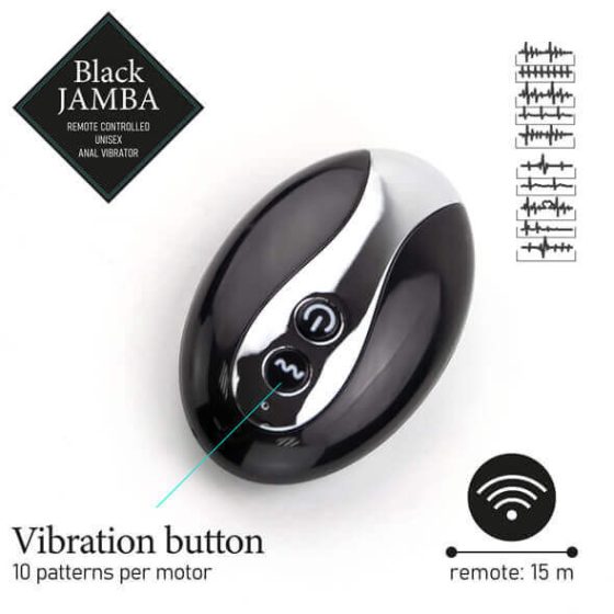 FEELZTOYS Black Jamba - dobíjecí, rádiem řízený, vyhřívaný anální vibrátor (černý)