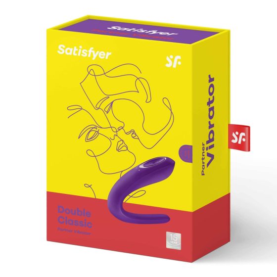 Satisfyer Double Classic - vodotěsný párový vibrátor (fialový)