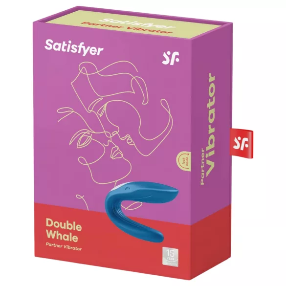 Satisfyer Double Whale - párový vibrátor se 2 motory - modrý