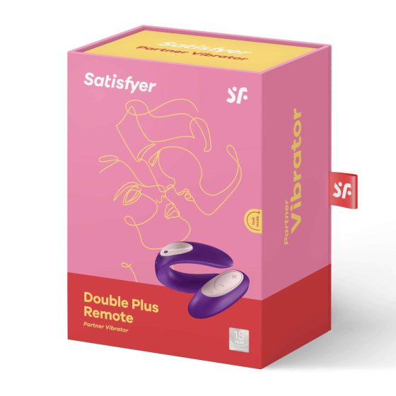 Satisfyer Double Plus Remote - nabíjecí, vodotěsný párový vibrátor na dálkové ovládání (fialový)