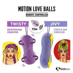  Feelztoys Twisty - nabíjecí, vodotěsné, rotační vibrační vajíčko (fialové)