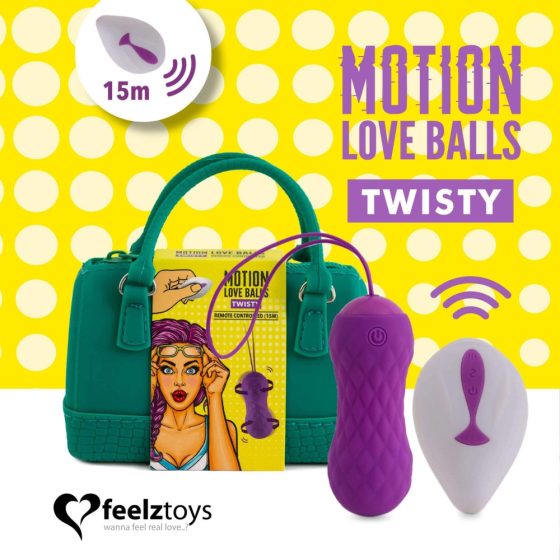 Feelztoys Twisty - nabíjecí, vodotěsné, rotační vibrační vajíčko (fialové)