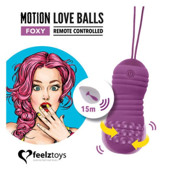 FEELZTOYS Foxy - vibrační vajíčko na baterie, rádio, vodotěsné (fialové)