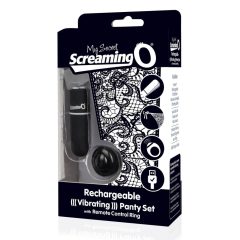   MySecret Screaming Panty - vibrační tanga na dálkové ovládání - černé (S-L)