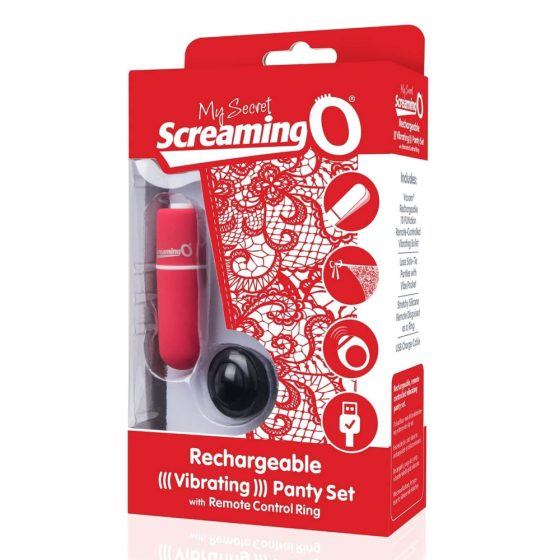 MySecret Screaming Panty - nabíjecí vibrační tanga - červené (S-L)