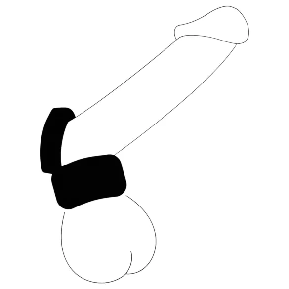 SilaSkin - erekční kroužek na penis a varlata - černý