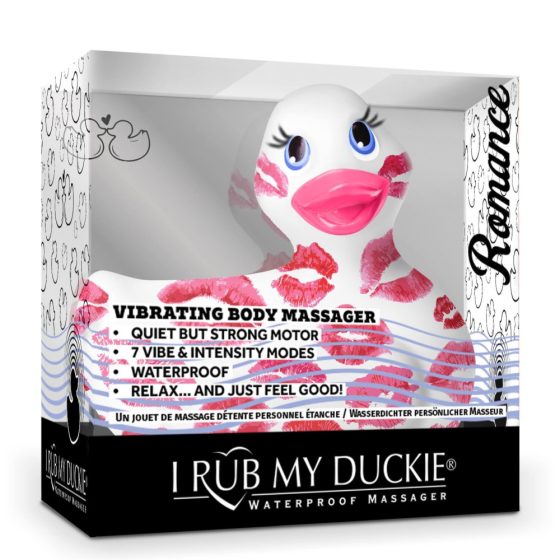 My Duckie Romance 2.0 - vodotěsný vibrátor na klitoris - kačenka se srdíčky (bílo-růžová)