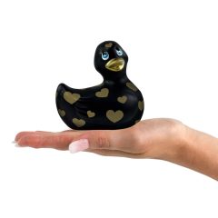   My Duckie Romance 2.0 - vodotěsný vibrátor na klitoris - kačenka se srdíčky (černo-zlatá)
