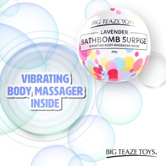 Big Teaze Toys - koupelová bomba s minivibrátorem (levandule)