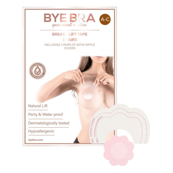Bye Bra A-C - neviditelná náplast na zvednutí prsou - růžová (3 páry)