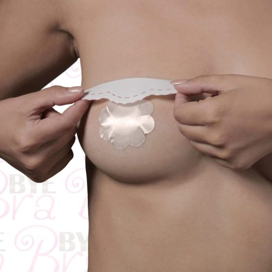 Bye Bra D-F - neviditelná náplast na zvednutí prsou - růžová (4 páry)