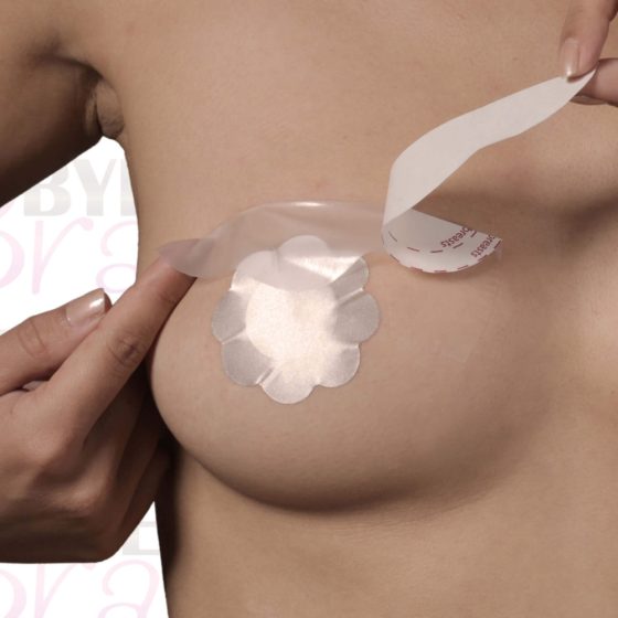 Bye Bra - Breast Lift & Silk Nipple Covers F-H Nude 3 Pairs