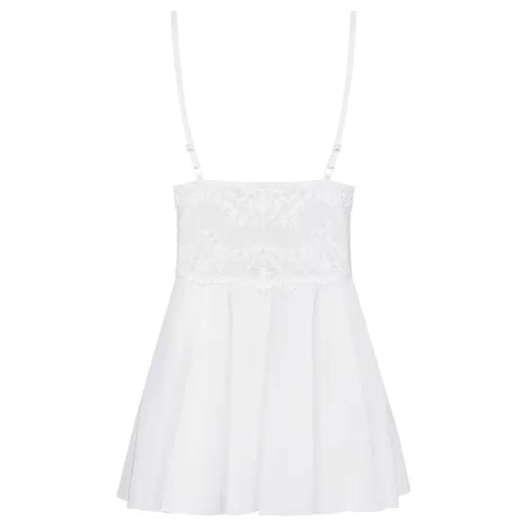 Obsessive - babydoll a tanga - krajka - bílá - L/XL