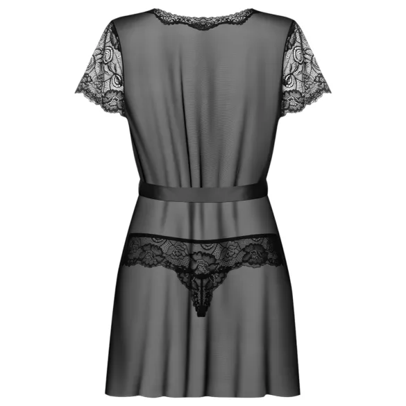 Obsessive - dámský župan a tanga - krajka - černá - L/XL