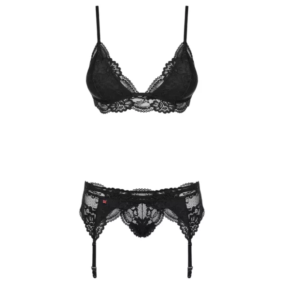 Obsessive - krajkové spodní prádlo set - černá - L/XL
