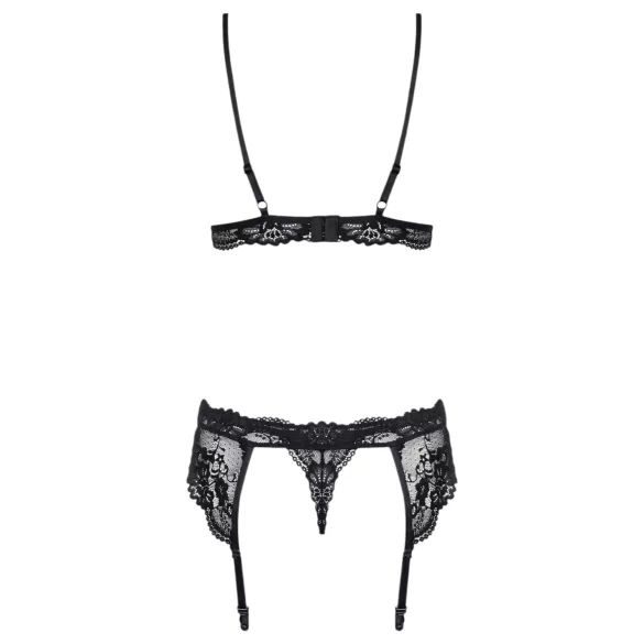 Obsessive - krajkové spodní prádlo set - černá - L/XL