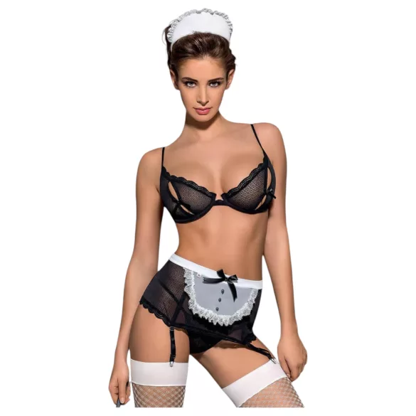 Obsessive Maidme - kostým pokojské - 6dílná sada - L/XL