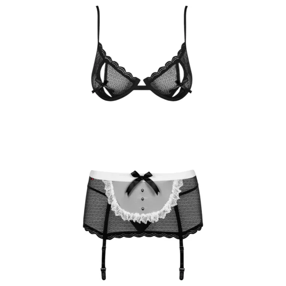 Obsessive Maidme - kostým pokojské - 6dílná sada - L/XL