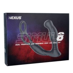   Nexus Simul8 - dobíjecí vibrační kroužek na penis s análním dildem (černý)