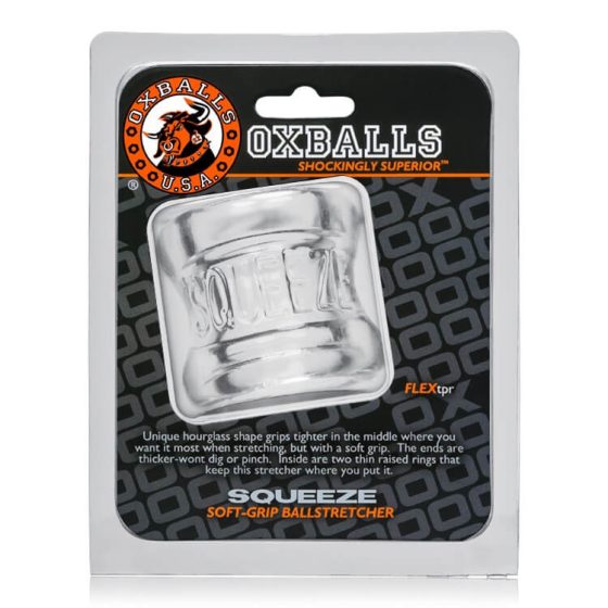 OXBALLS Squeeze - kroužek a natahovač varlat (průhledný)