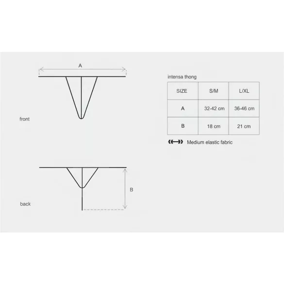 Obsessive - tanga s pásky - krajka - černá