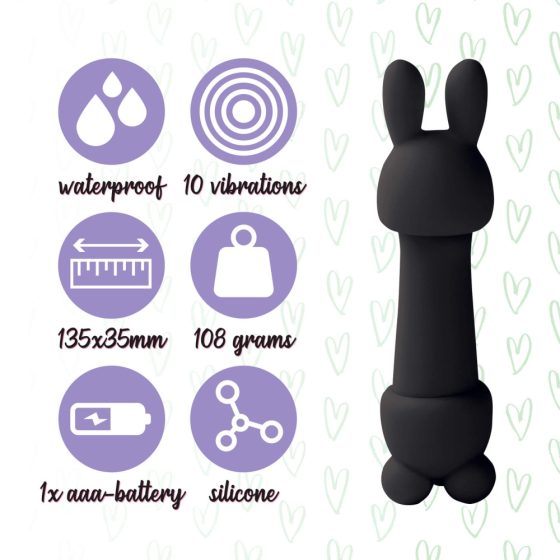 FEELZTOYS Mister bunny - vodotěsná sada mini masážních vibrátorů (černá)