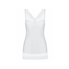   Obsessive Miamor - bílá krajková noční košilka s krajkovými tangy (bílá) - L/XL