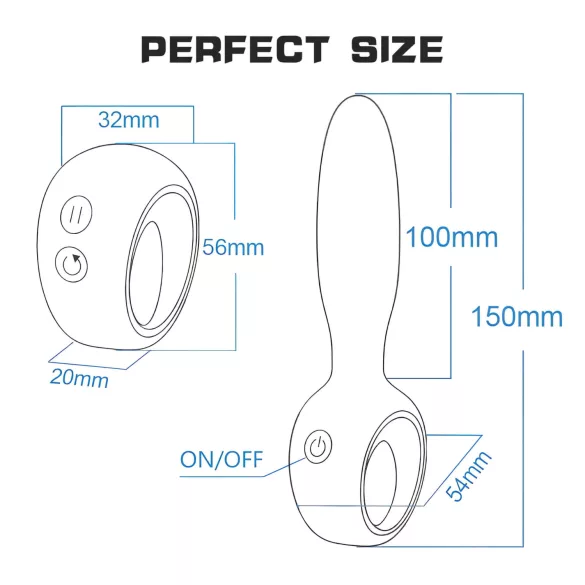 Aixiasia Dylon-Remote - anální vibrátor na dálkové ovládání - dobíjecí, černý