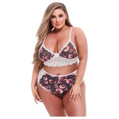 Baci Plus Size - květinová krajková podprsenka set