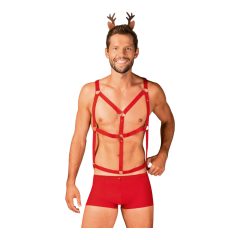   Obsessive Mr Reindy - pánský kostým soba (3 kusy) - červený - L/XL