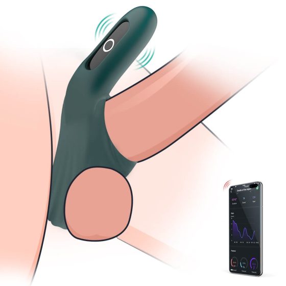Magic Motion Rise - chytrý vibrační kroužek na penis na baterie (zelený)