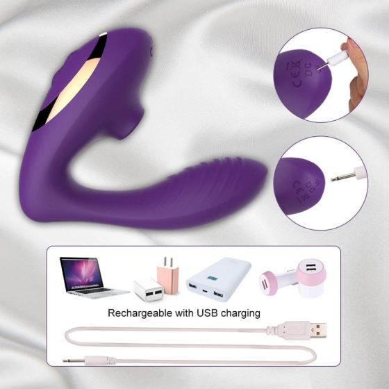 Tracys Dog - vodotěsný vibrátor na bod G a stimulátor klitorisu (fialový)