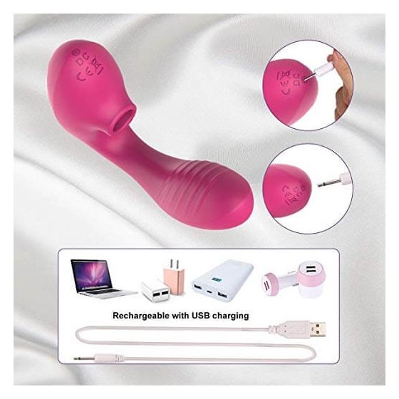 Tracys Dog - vodotěsný vibrátor na bod G a stimulátor klitorisu (růžový)