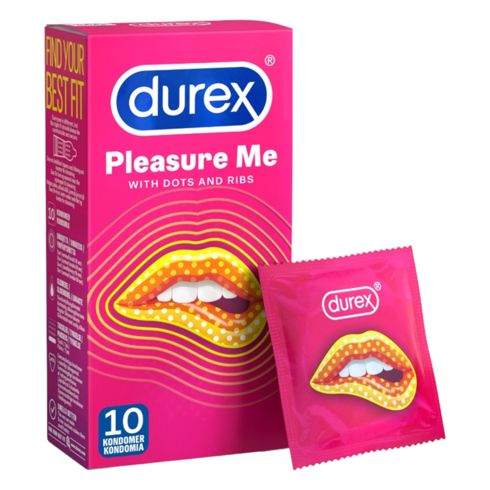 Durex Pleasure Me – rebrované-bodkované kondómy (10ks)