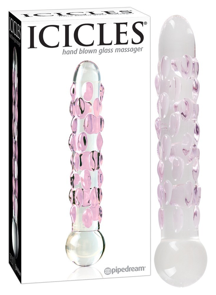 Levně Pipedream Icicles No. 7 - skleněné dildo s perličkami