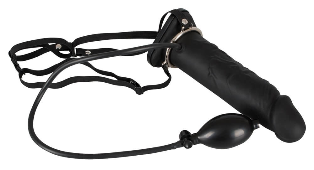 Levně You2Toys Inflatable Strap-On - duté silikonové dildo (černé)