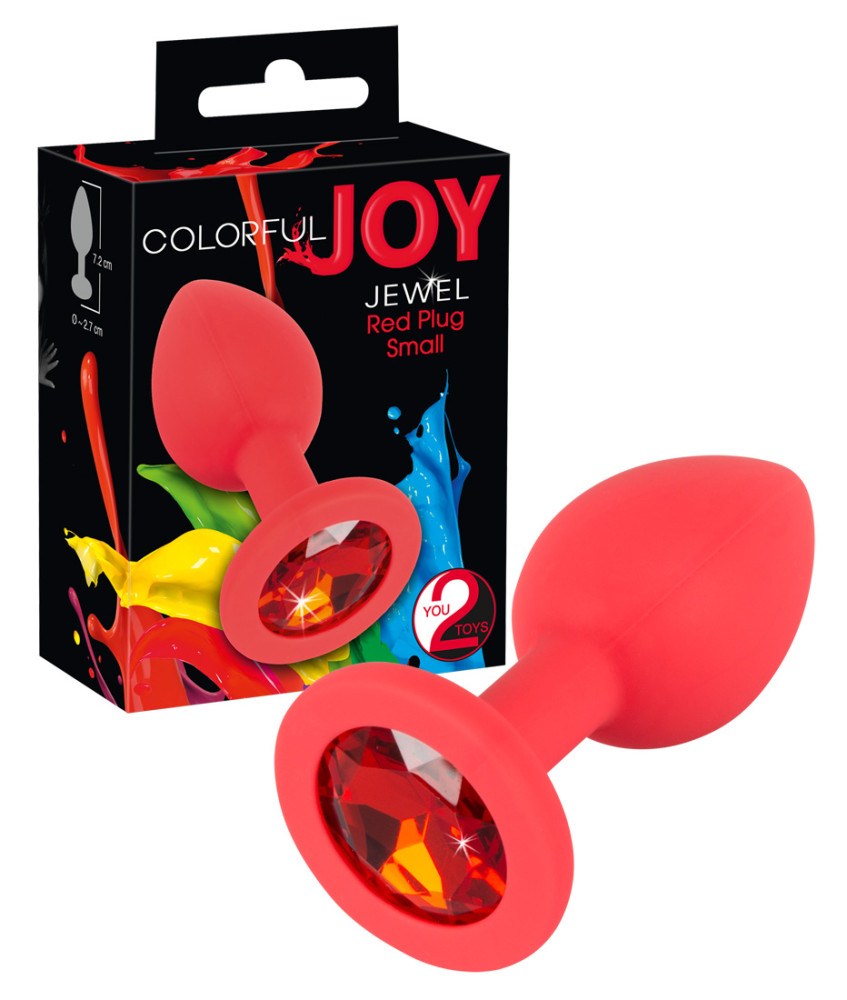 Levně You2Toys Colorful Joy Jewel Plug - silikonové anální dildo - malé (červené)