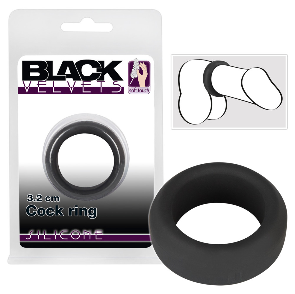 Levně You2Toys Black Velvet Cock Ring - krúžok na penis (3,2cm) černý