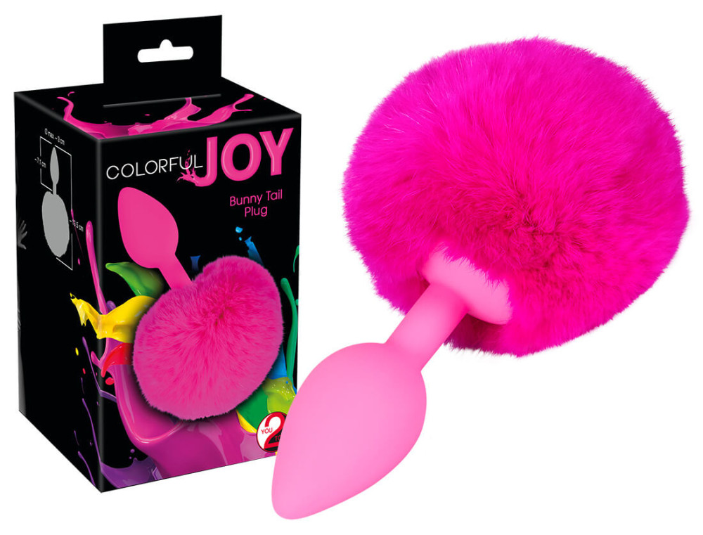 Levně You2Toys Colorful Joy Bunny Tail Plug - anální dildo ze zajíce ocasem (pink)