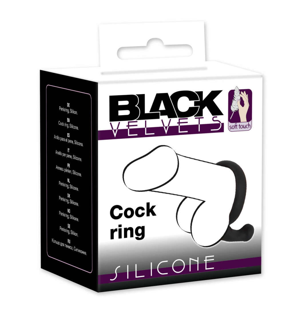 Levně You2Toys Black Velvet Cockring - krúžok na penis zo stimulátorom hrádze (čierny)