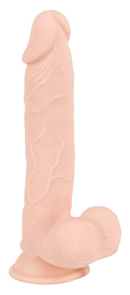 Levně Nature Skin Medium Bendable Dildo- realistické dildo s přísavkou - tělová barva (střední)