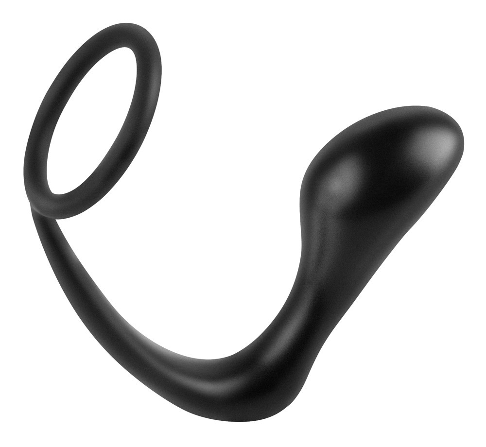 Levně analfantasy ass-gasm plug - anální dildo s kroužkem na penis (černý)